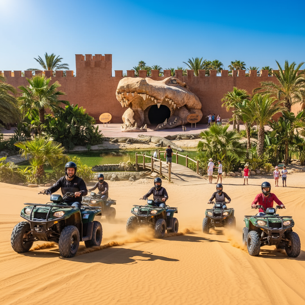 Taghazout & Agadir Quad Bike Safari & Crocoparc Visit Adventure